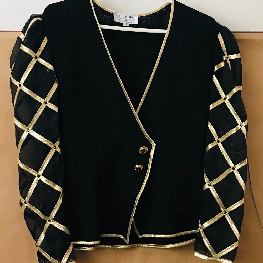 New St John Knit Evening Jacket Size 8 Holiday - Picture 2 of 8